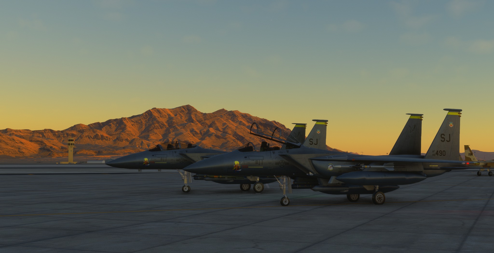 F-15 aircraft on ramp